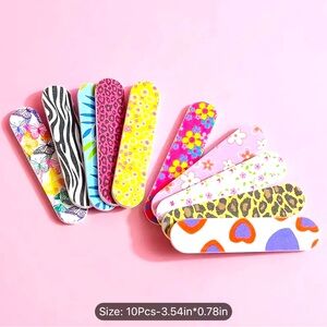 NEW! Colorful Mini Nail File Set. Double-sided, Travel Friendly Mani/Pedi Files